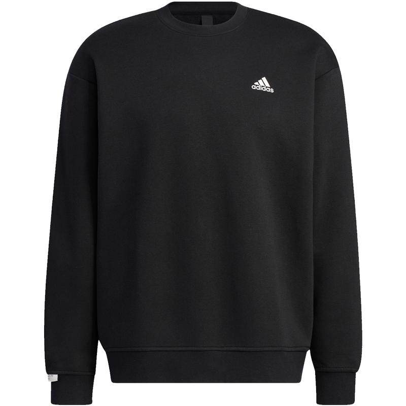 Adidas阿迪达斯卫衣男2026冬季新款休闲运动服加绒套头衫男JE6304