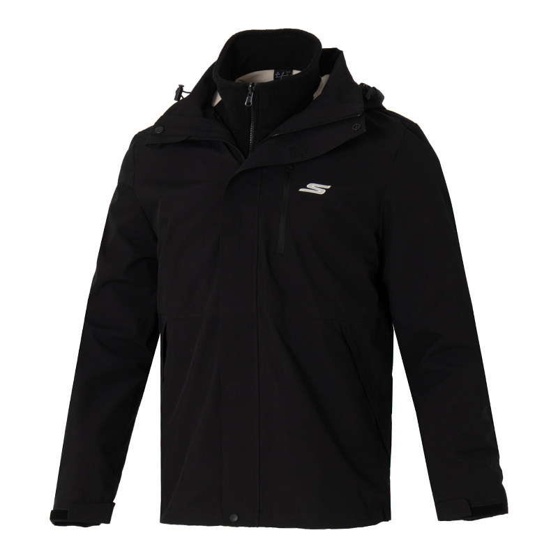 斯凯奇外套男装春季新款正品冲锋运动梭织上衣户外徒步防风夹克