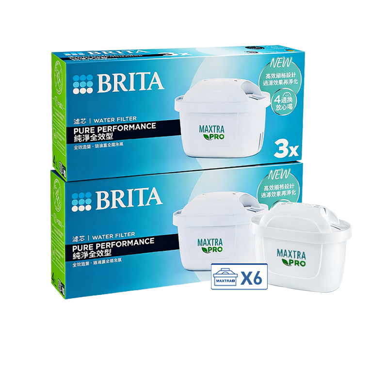 【自营】BRITA/碧然德 Maxtra Pro升级版通用滤水壶净水壶6只滤芯