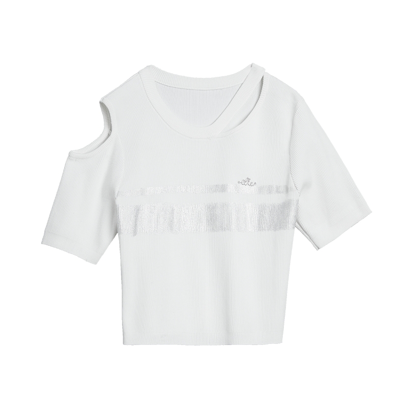 elle设计感镂空修身毛针织衫