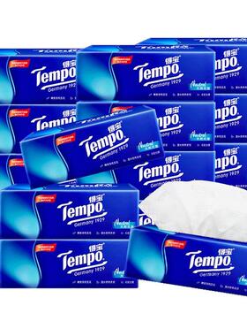 Tempo得宝经典无香抽纸16包4层加厚90软抽纸巾餐巾面巾纸实惠装DT