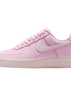耐克女鞋AIR FORCE 1空军一号AF1板鞋粉白色运动休闲鞋IR0871-600
