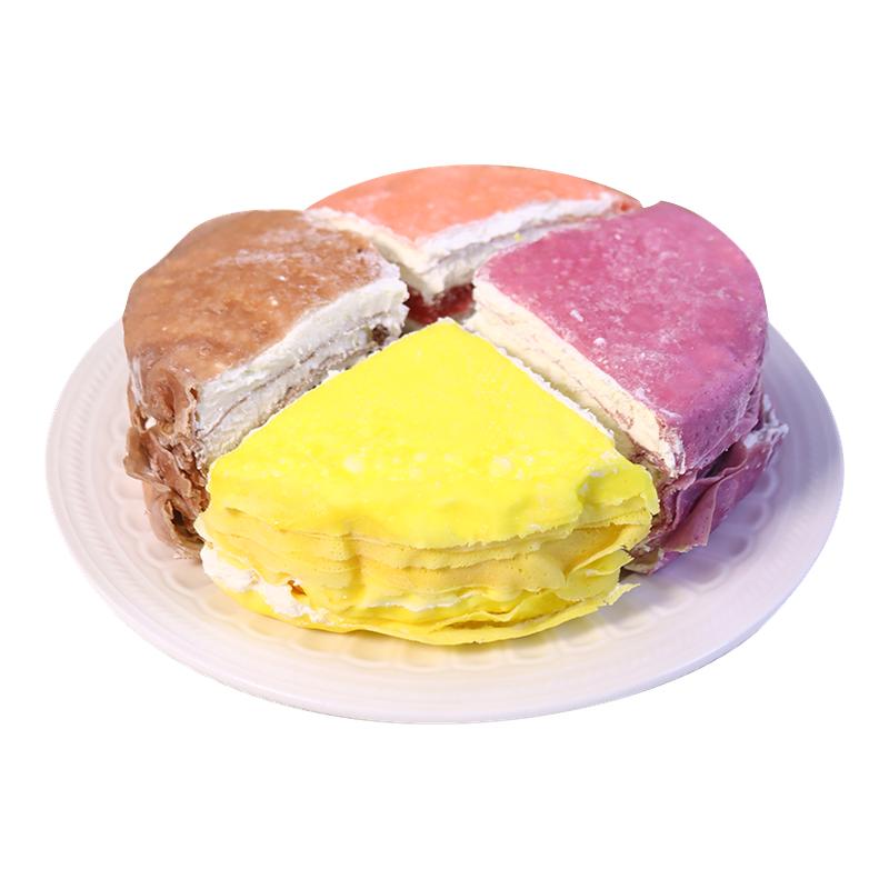 爆浆彩虹千层蛋糕动物奶油网红四拼奥利澳草莓芒果慕斯蛋糕下午茶