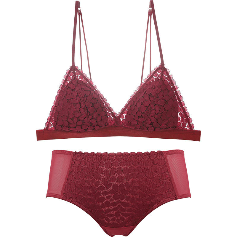 歌瑞尔红色内衣套装本命年喜庆深V美背女文胸蕾丝三角杯结婚新娘,女士内衣/男士内衣/家居服,文胸套装,淘宝优惠券,粉丝福利购,淘宝优惠卷