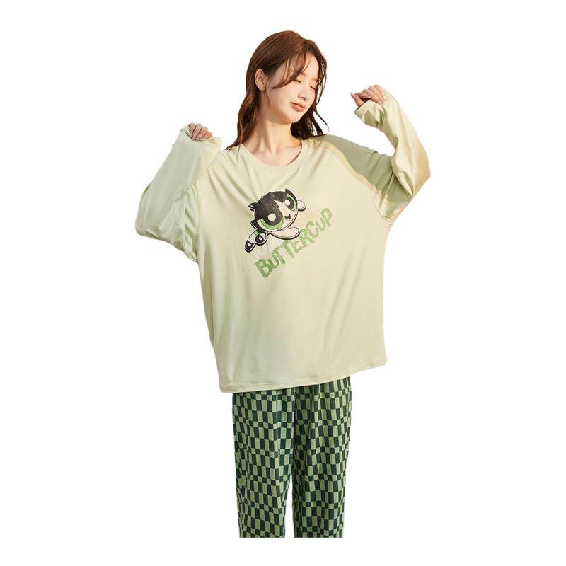 飞天小女警联名款睡衣女唐狮夏款新款秋季睡衣长袖甜美家居服套装