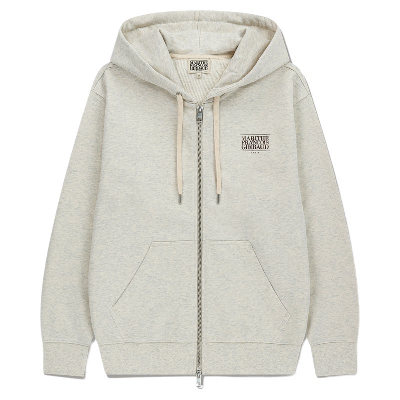 MARITHE经典LOGO拉链连帽开衫卫衣 情侣男女同款薄款休闲风25秋