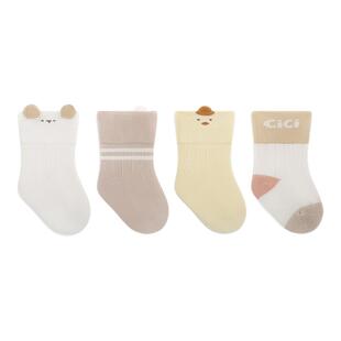 儿童袜子宝宝春秋款 3岁中筒短袜a类 无骨缝制新生儿婴儿男女童0