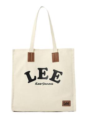 Lee官方新款托特包女休闲单肩包通勤学生布袋大容量手提帆布包包