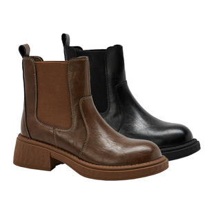 Toomanyshoes靴子25秋冬新款主角态度厚底增高短靴烟筒靴切尔西靴