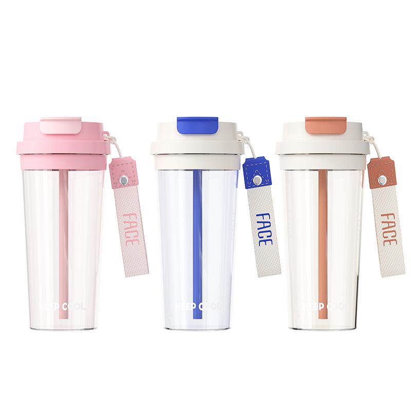 face水杯2025新款女高颜值吸管杯随行便携大容量运动塑料夏天杯子