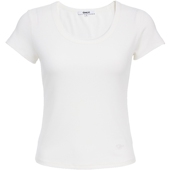 新款 修饰肩颈U型领口设计纯色修身 短款 ONLY2026春季 短袖 T恤女