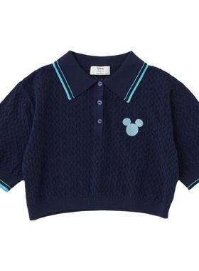 MOUSSY 夏季新品迪士尼联名刺绣POLO针织上衣女010HSL70-0100