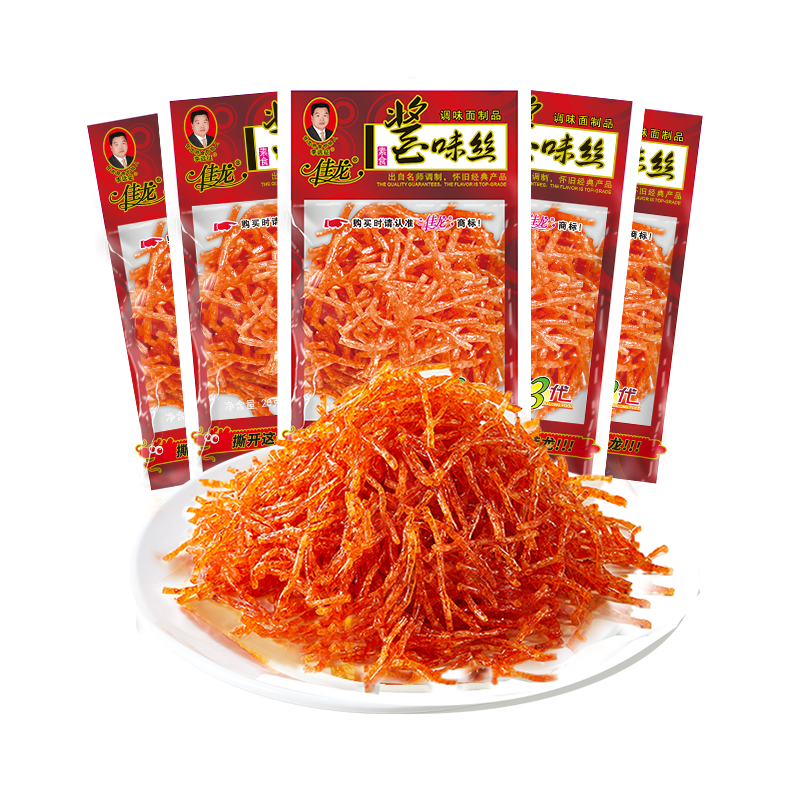 佳龙酱味丝麻辣条酒鬼面筋小时候零食铺小吃儿时8090怀旧90后
