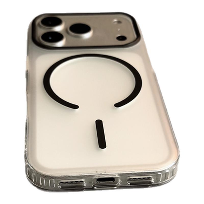 白透细圈磁吸适用苹果17手机壳16Pro透明半软15pro简约16高级感iPhone15防摔14新款17pro全包16promax男女