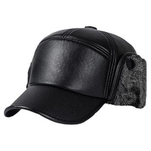 卡帝乐鳄鱼中老年帽子男士 棉帽 冬天爸爸平顶帽护耳老人帽秋冬季