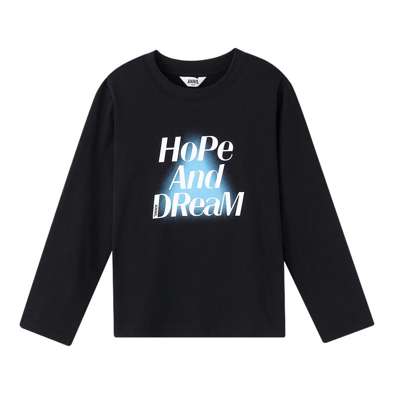 【2025秋冬T恤】安奈儿童装男女童圆领长袖T恤2025秋冬打底衫保暖