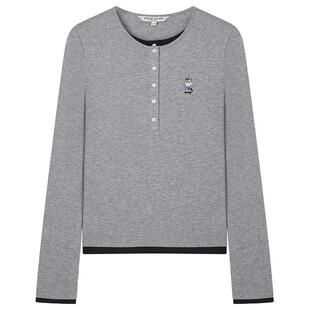 亨利领上衣女装 简约美式 抑菌T恤春夏季 TeenieWeenie小熊长袖