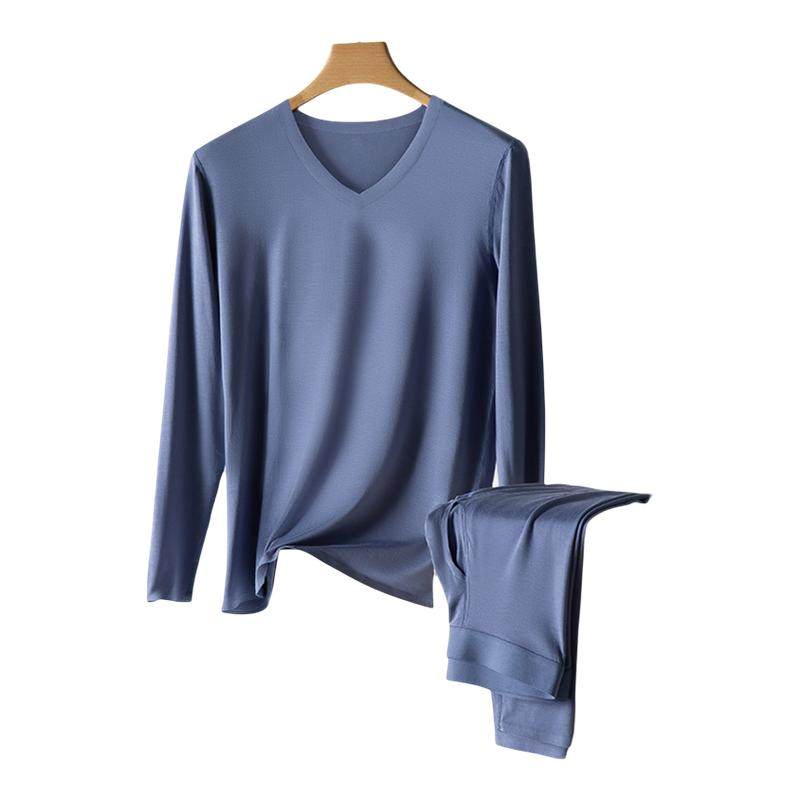 芬腾无痕莫代尔秋衣秋裤套装打底衫新款秋季薄款V领保暖内衣男士,女士内衣/男士内衣/家居服,保暖套装,淘宝优惠券,粉丝福利购,淘宝优惠卷