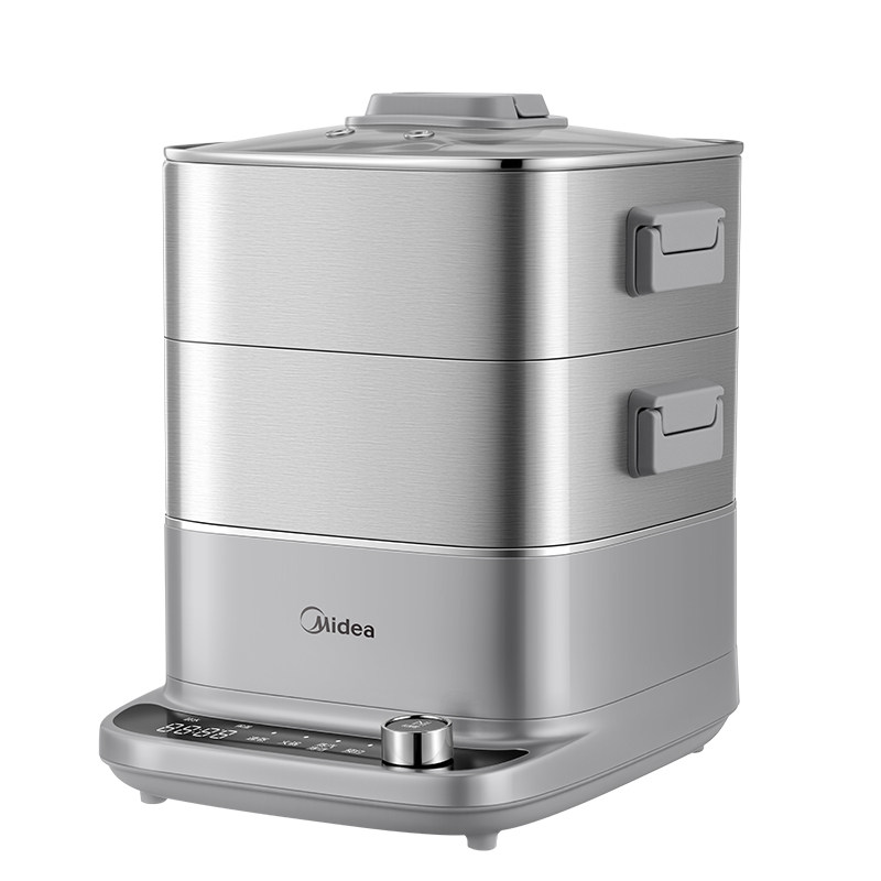 美的电蒸锅小型多功能家用不锈钢三层蒸煮炖一体可预约新款早餐机