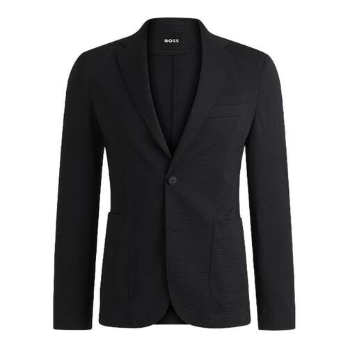 弹力泡泡纱修身西装外套