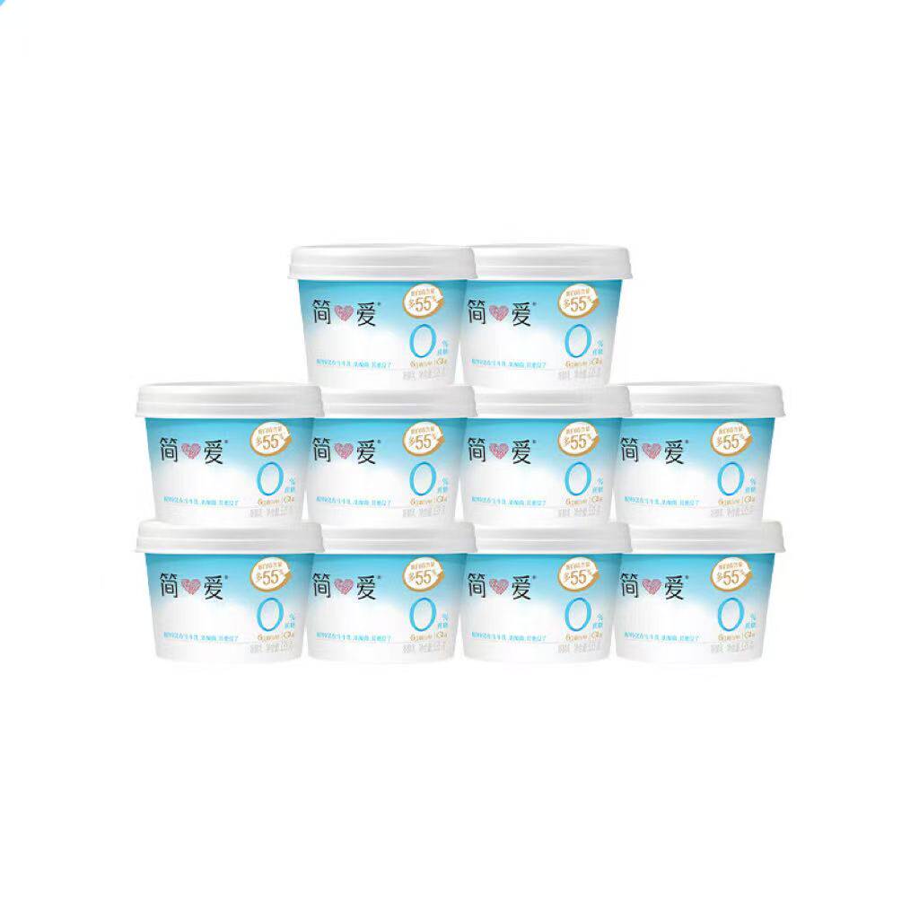 简爱0%蔗糖原味酸奶135g*12杯生牛乳家庭装健身代餐控糖乳酸菌