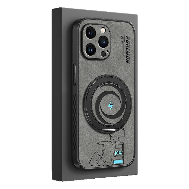 适用苹果17手机壳iphone16promax新款15/17air/13旋转支架14男款磁吸12羊巴皮11软x外壳xsmax充电皮卡8plus