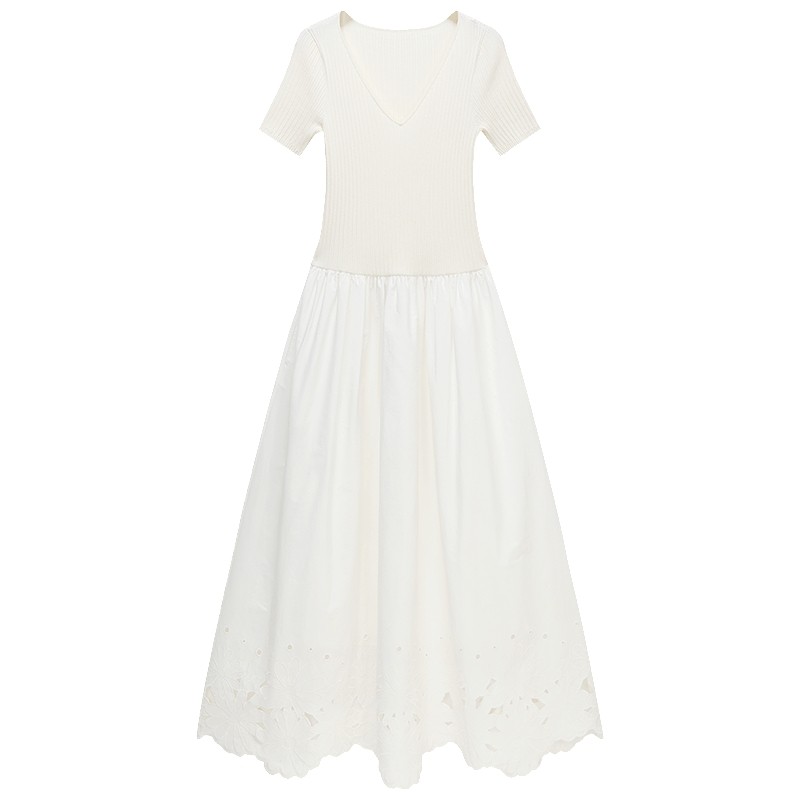 【新品】OCHIRLY欧时力 蕾丝镂空连衣裙女2026春绣花半身裙小白裙