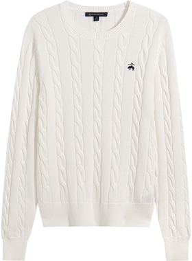 Brooks Brothers/布克兄弟女士25秋冬新品绞花刺绣logo针织上衣