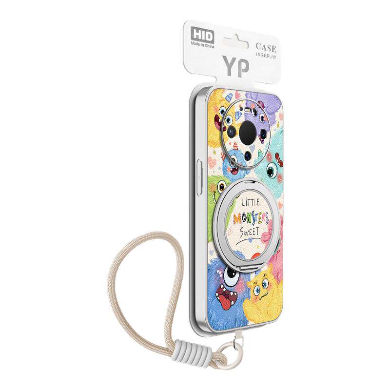 小怪兽适用华为mate80pro手机壳mate70女款mate60pro+小羊皮挂绳新款50磁吸支架40/30防摔硅胶卡通可爱