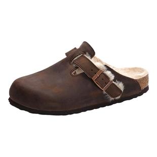 66001 包头加毛加绒保暖半包半拖休闲外穿冬女鞋 Devo 沃软木拖鞋