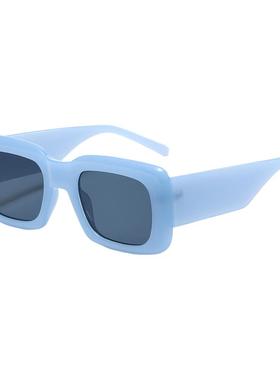 LESCA夏季浅蓝大框太阳镜女