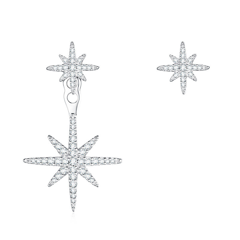 【生日礼物】apm MONACO耳钉不对称六芒星耳环925纯银小众耳饰女