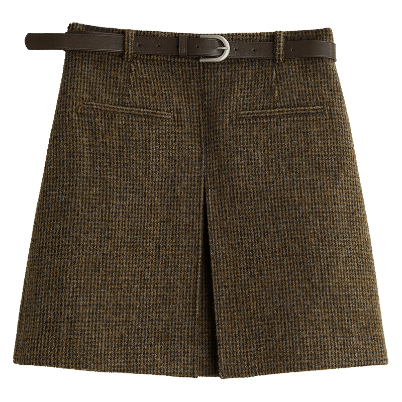 ELLE100%绵羊毛半身裙