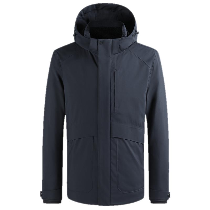 雅戈爾戶外立領可脫帽長款羽絨服