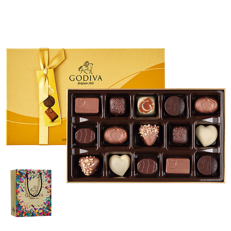 GODIVA歌帝梵巧克力礼盒装比利时进口手工夹心黑巧零食生日礼物