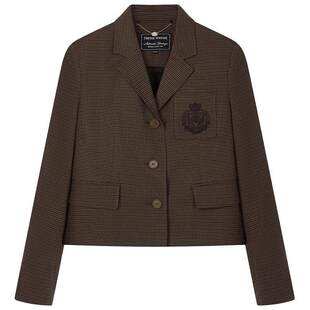 学院西装 外套 优可丝千鸟格气质通勤短款 TeenieWeenie小熊奥莱春季