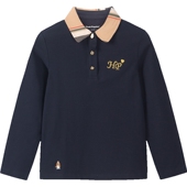 暇步士童装 小童宝宝洋气T恤百搭上衣 女童春秋新款 儿童长袖 polo衫