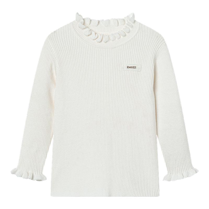 嫚熙童装儿童毛衣2025新款秋季女童保暖美丽诺宝宝蚕丝羊毛针织衫