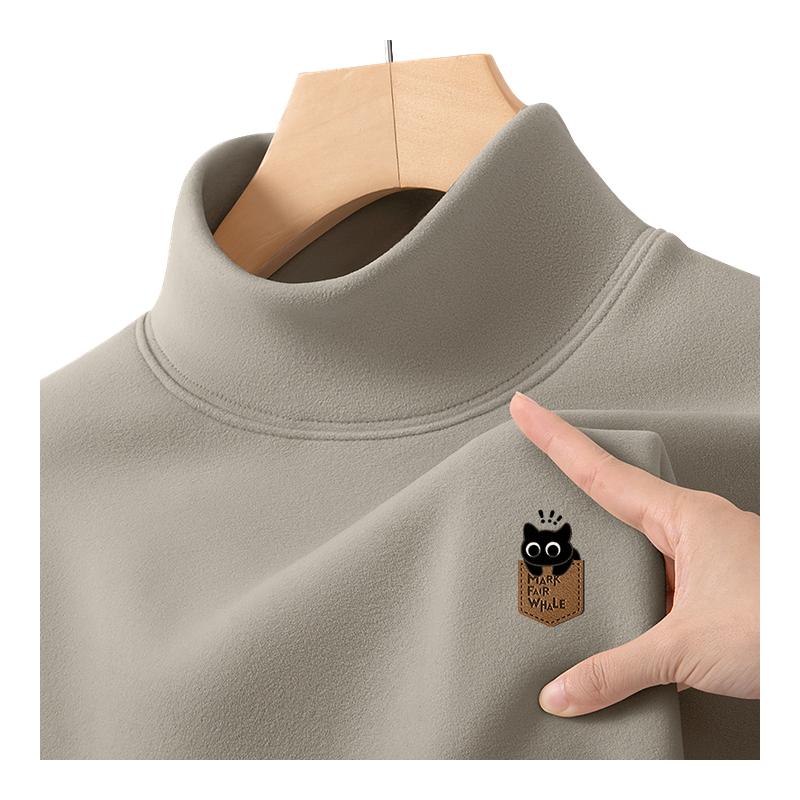 马克华菲秋冬季打底衫男德绒保暖男士长袖t恤冬款半高领内搭男款X