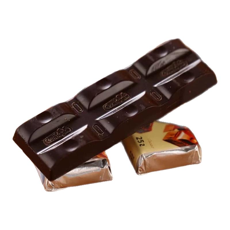 原装进口俄罗斯胜利黑巧克力72%纯可可脂黑巧独立小包装整盒500g