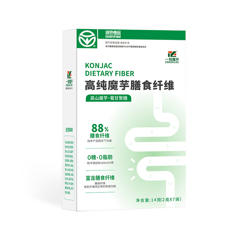 一致魔芋膳食纤维粉高纯代餐粉0脂0糖添加健身葡甘聚糖早餐食品