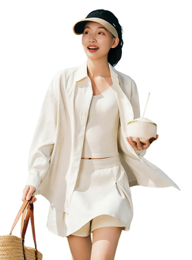 蕉下女士涉水衬衫防晒泳衣套装夏季UPF2000+水陆两穿背心户外泳装