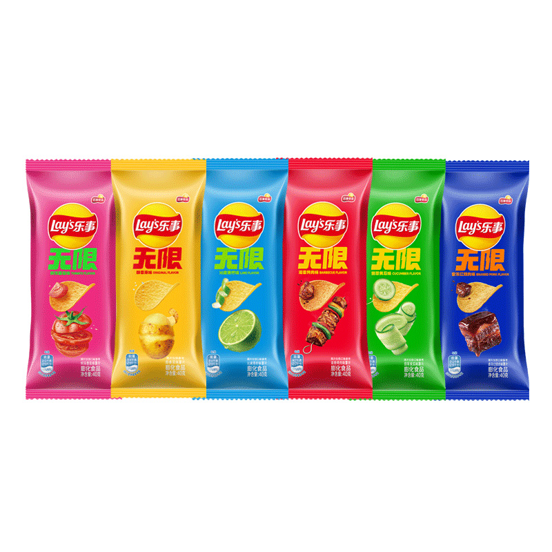 乐事薯片40g*10袋黄瓜味番茄味办公休闲零食便携抽屉装百事食品