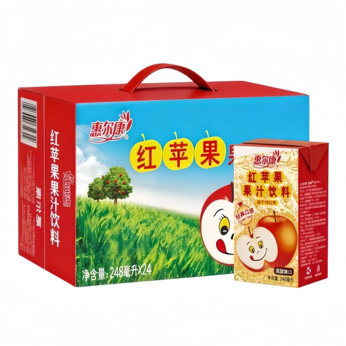 惠尔康红苹果饮料248ml*24盒整箱