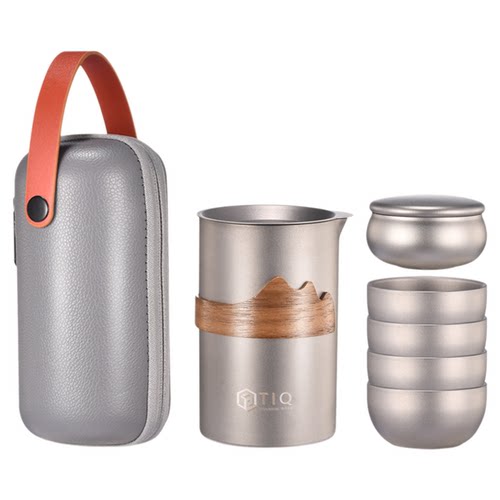 TIQ纯钛随身旅行茶具泡茶壶套装