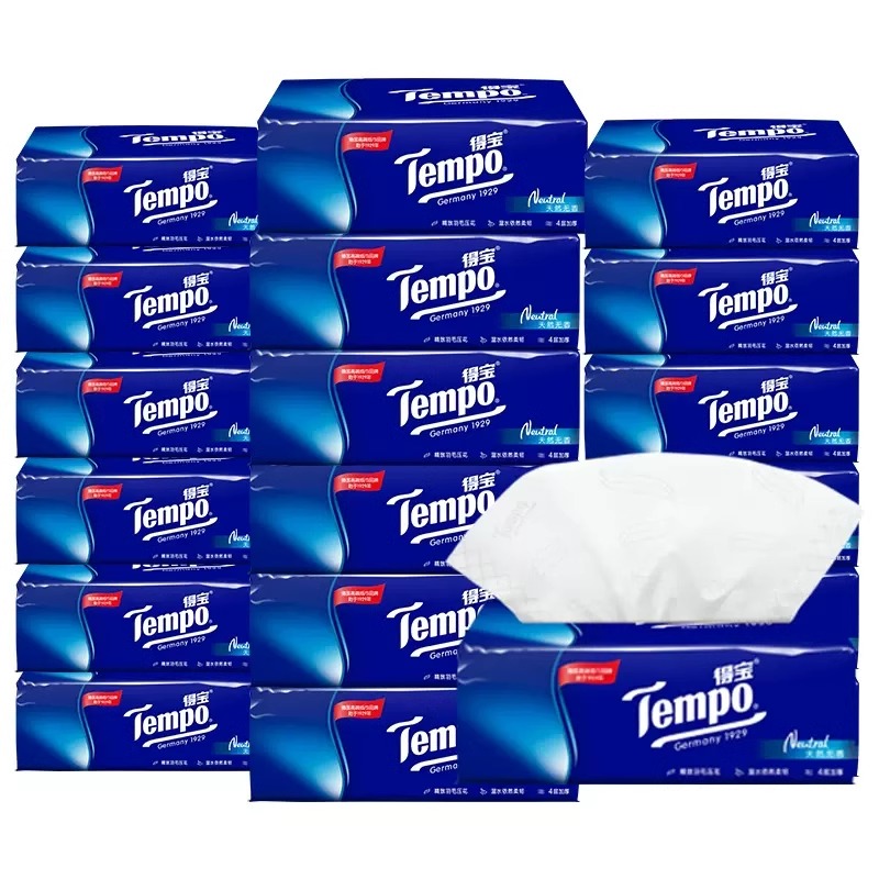 得宝抽纸90抽16包整箱樱花香