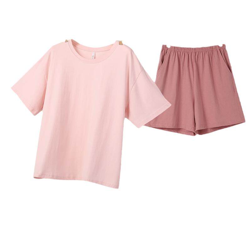 安之伴纯棉学生睡衣女款2025新款夏短裤短袖宽松家居服套装可外穿