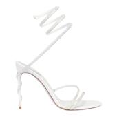 礼物 RENE CAOVILLA MARGOT系列白色蛇形袢带高跟凉鞋