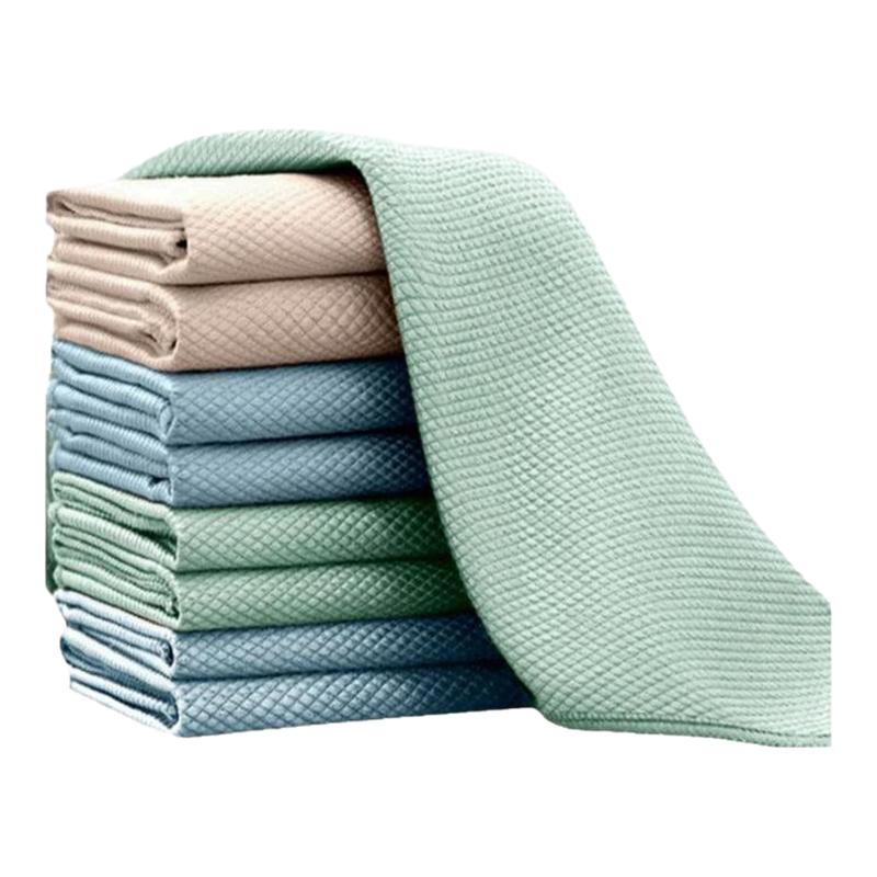 10条鱼鳞抹布强吸水厨房家用清洁加厚百洁布擦玻璃柔软易清洗