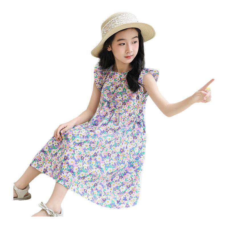 贝贝怡女童夏装连衣裙2026新款洋气儿童裙子夏季小女孩碎花公主裙